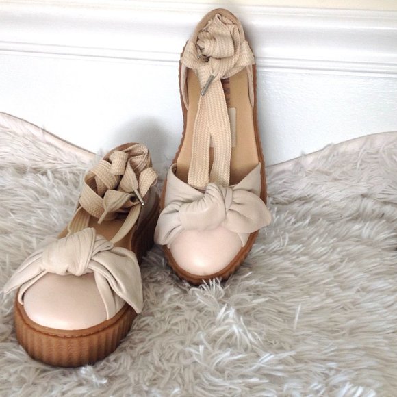 Fenty Puma Creeper Bow Lace Up Leather Sandals - Picture 5 of 9